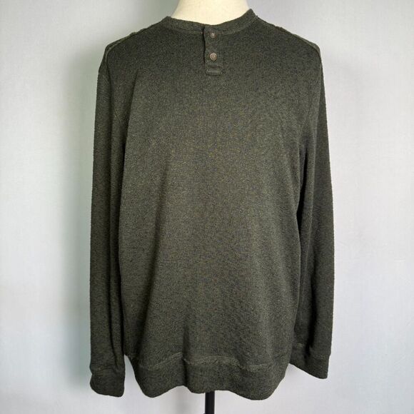 Levi's Long Sleeve Henley, Men's Sz L, Olive Green, Distressed Seam Detail 2/$25 - Picture 2 of 9